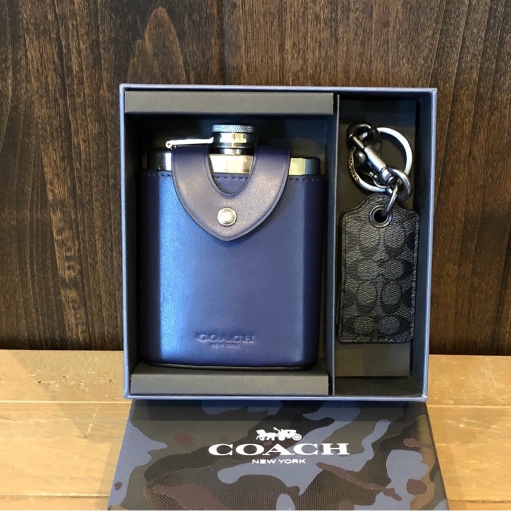 COACH Cobalt Flask Gift Set